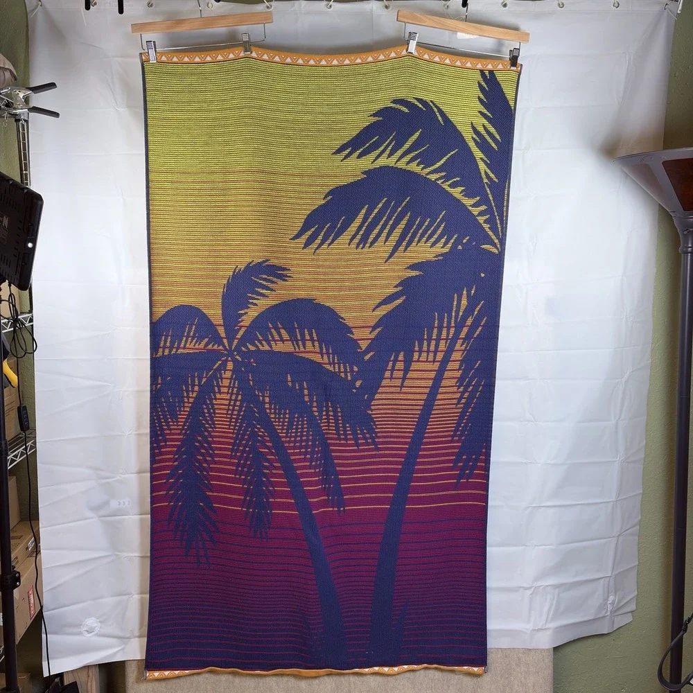 Trident 100% Cotton Beach Towel 37x66 Reversible Palm Tree Print